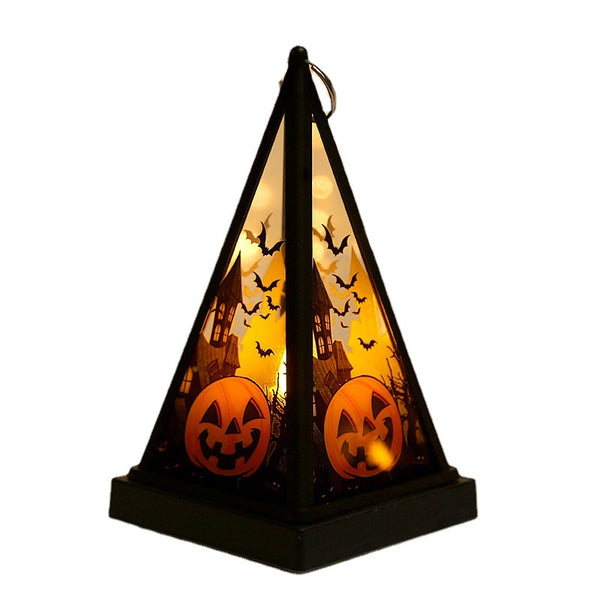 Halloween Decorations Pumpkin Lantern Portable Witch Skull Nightlight Scary Atmosphere Desktop Decoration Props