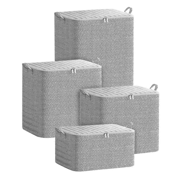 4-Pack Foldable Non-Woven Storage Bags, Closet & Wardrobe Organizer Baskets for Clothes and Home