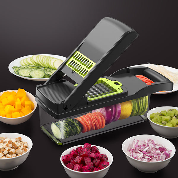 Multifunctional Vegetable Cutter, Kitchen Slicing & Dicing Tool for Fruits and Vegetables