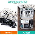 Electronics Travel Organizer Bag, Portable Cable & Charger Storage Case for Digital Accessories - Image  - Buy from fishymint
