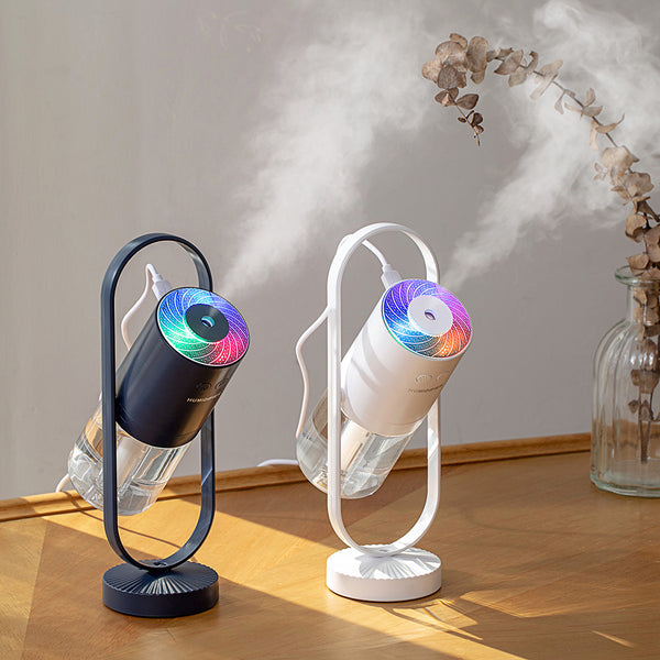 USB Ultrasonic Air Humidifier with Projection Night Light, Compact Mist Maker for Home, Office & Car