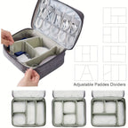 Electronics Travel Organizer Bag, Portable Cable & Charger Storage Case for Digital Accessories - Image  - Buy from fishymint
