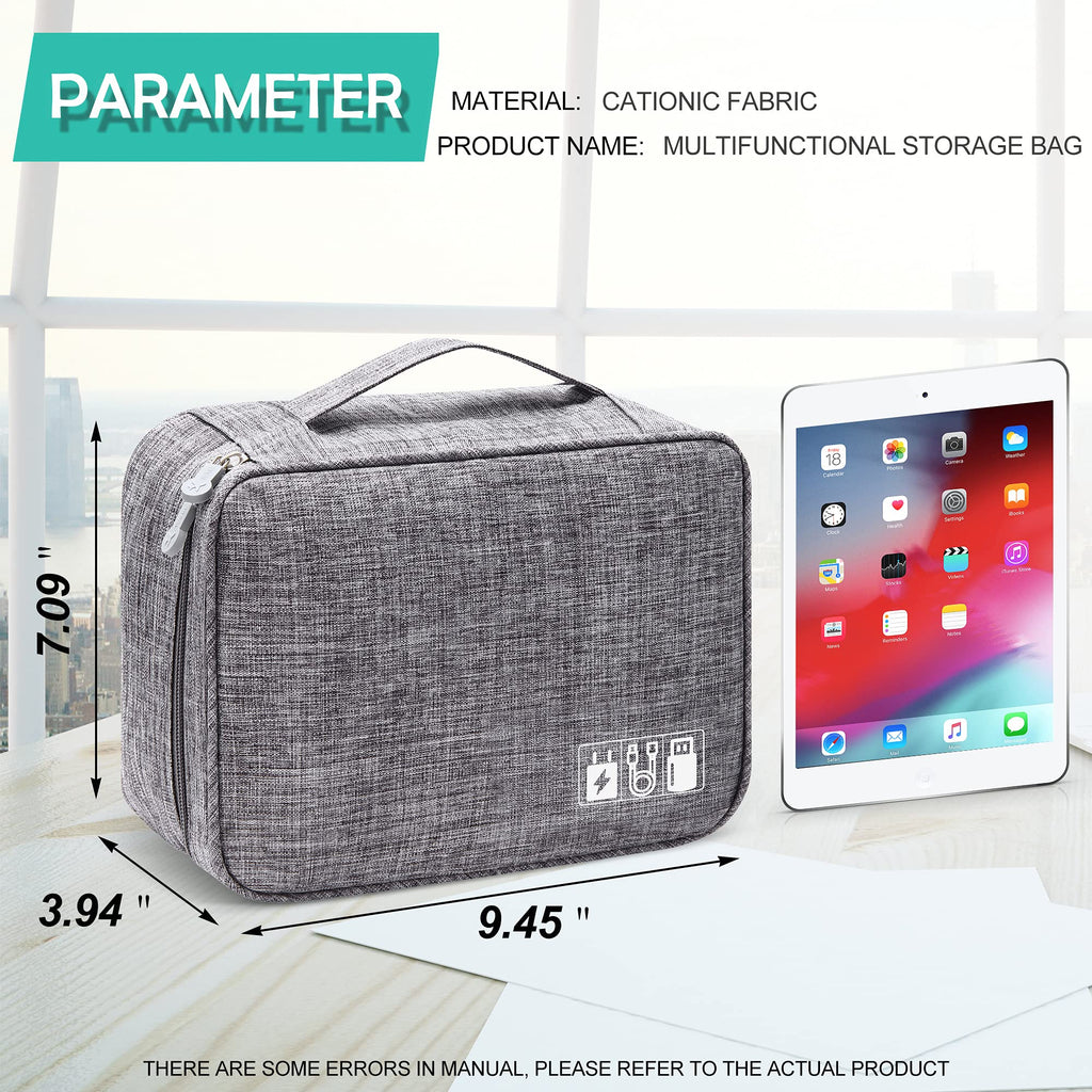 Electronics Travel Organizer Bag, Portable Cable & Charger Storage Case for Digital Accessories - Image  - Buy from fishymint