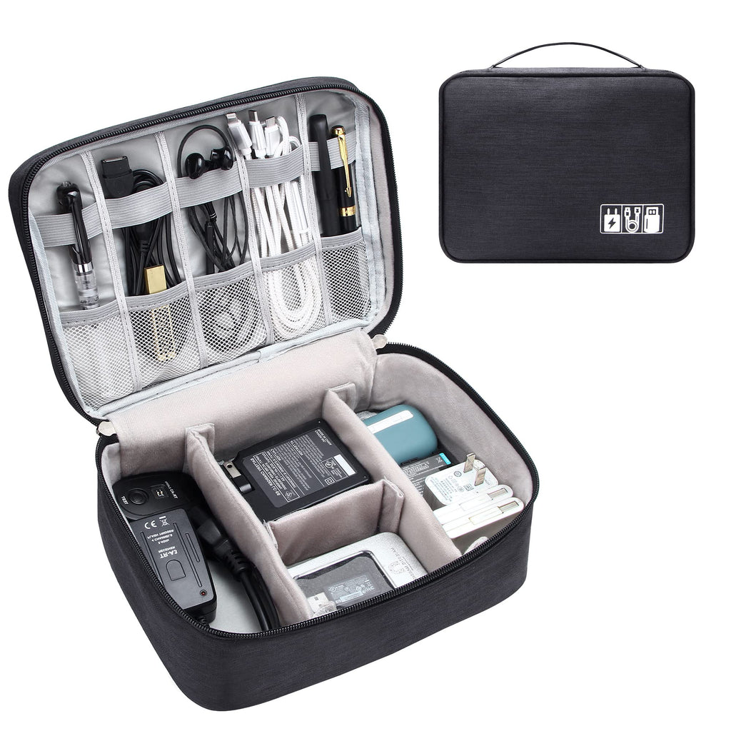 Electronics Travel Organizer Bag, Portable Cable & Charger Storage Case for Digital Accessories - Image  - Buy from fishymint