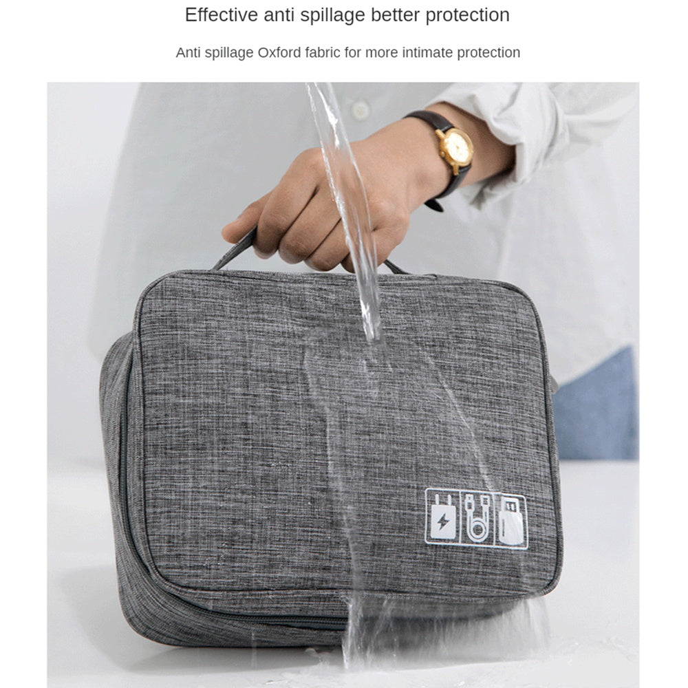 Electronics Travel Organizer Bag, Portable Cable & Charger Storage Case for Digital Accessories - Image  - Buy from fishymint